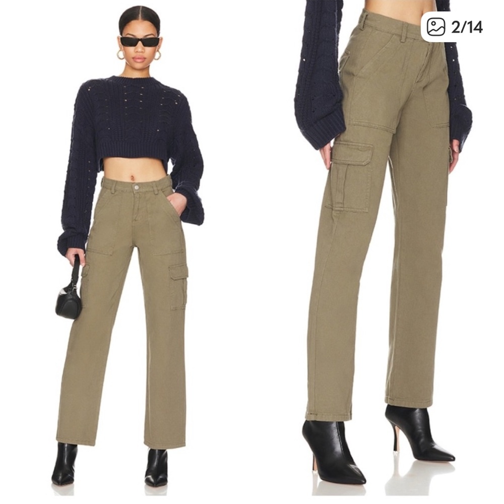 Revolve Superdown new nwt adina cargo green pants pockets small